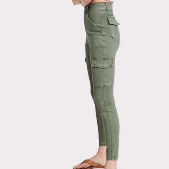 Spanx army green cargo skinny jeans soft sage size xl - Picture 1 of 11